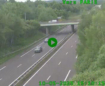 Caméra routière sur l'autoroute A20 au nord de Limoges, à la jonction avec la N520. Vue orientée vers Paris