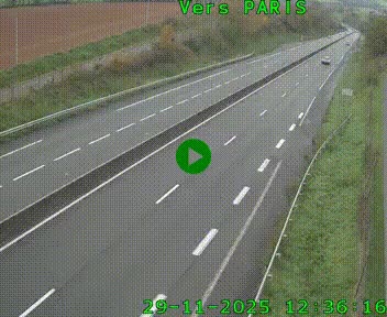 Caméra routière sur l'autoroute A20 à Saint-Hilaire-Bonneval, au sud de Limoges. Vue orientée vers Paris
