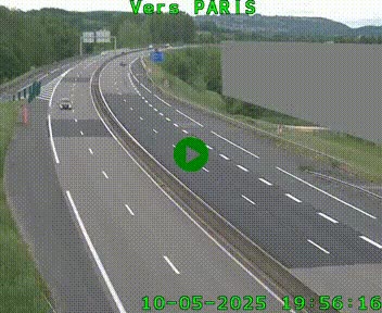 Caméra routière sur l'autoroute A20 à Brive-la-Gaillarde, à la jonction avec l'A89. Vue orientée vers Paris