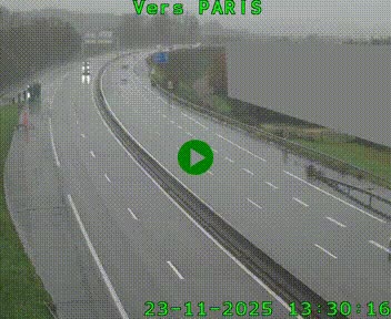 Caméra routière sur l'autoroute A20 à Brive-la-Gaillarde, à la jonction avec l'A89. Vue orientée vers Paris