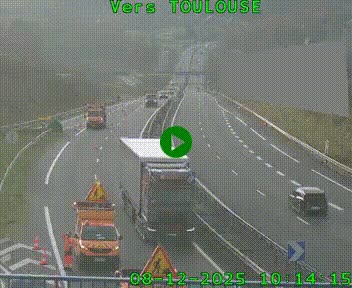 Caméra routière sur l'autoroute A20 à Noailles, en périphérie de Brive-la-Gaillarde. Vue orientée vers Toulouse