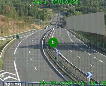 Caméra routière sur l'autoroute A20 à Noailles, en périphérie de Brive-la-Gaillarde. Vue orientée vers Toulouse