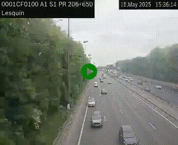 Webcam autoroute A1 à hauteur de Lesquin. Vue orientée vers Lille