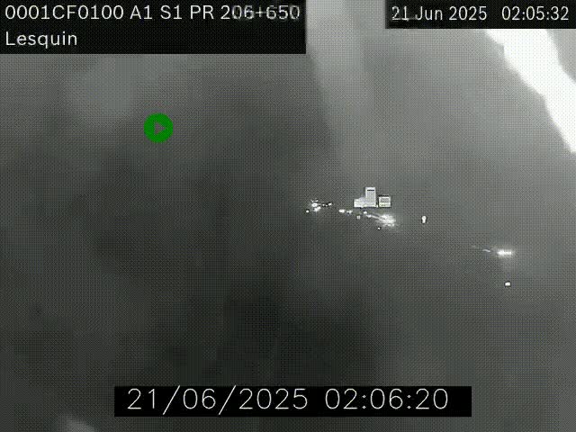 Webcam autoroute A1 à hauteur de Lesquin. Vue orientée vers Lille