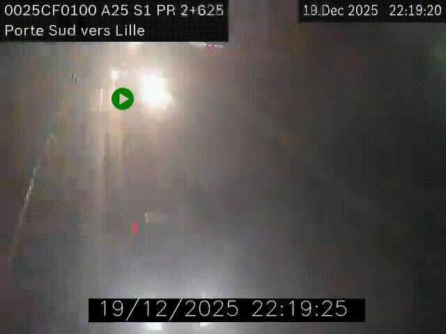 Webcam autoroute A25 sur le périphérique de Lille à hauteur de Lille-Sud et la sortie 3 Faches-Thumesnil. Vue orientée vers Lille-Centre.