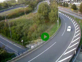 Caméra autoroute à la jonction entre l'A7 et la D301 (Boulevard urbain Sud de Lyon) à Feyzin, au sud de Lyon. Vue orientée vers Mions