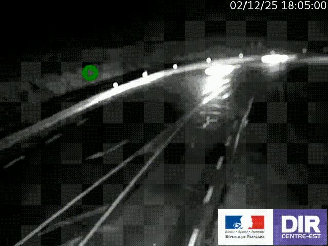 Webcam sur le col Pin Bouchain, vue orientée vers Roanne, en provenance de Lyon sur la nationale 7 (N7)
