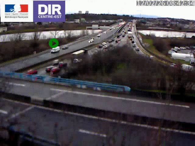 Webcam autoroute sur A450 à Pierre-Bénite en direction de Lyon et de l'autoroute A7