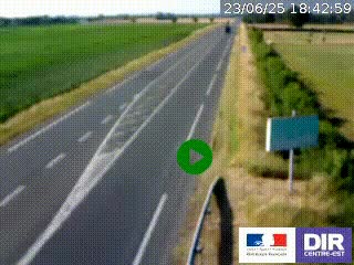 Webcam routière sur la RN7 à hauteur de Toulon-sur-Allier, entre Moulins et Vichy