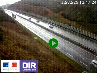 Webcam au niveau du col de Bois Clair à hauteur de Cluny sur la N79. Vue orientée vers Mâcon