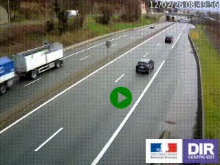 Caméra autoroutière sur l'A47 à hauteur de Givors, a proximité de Lyon. La webcam est orientée vers Lyon