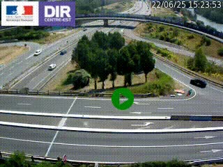 Webcam traffic à Grenoble-sud sur l'autoroute A480. Vue orientée vers l'entrée et la sortie de Grenoble