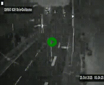Webcam routière à hauteur de Bois-Guillaume en périphérie de Rouen. Vue orientée vers Rouen