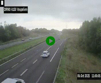 Webcam autoroute A150 à hauteur de La Vaupalière en périphérie de Rouen. Vue orientée vers Rouen