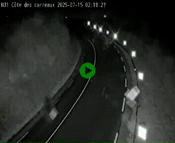 Webcam en haut de la Côte des Carreaux sur la N31 à Avesnes-en-Bray. Vue orientée vers Rouen