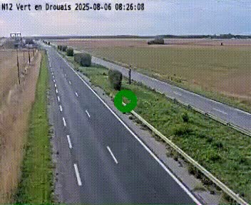 Webcam à hauteur de Vert-en-Drouais sur la N12, en périphérie de Dreux. Vue orientée vers Alençon