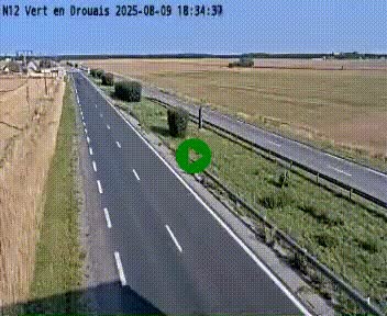 Webcam à hauteur de Vert-en-Drouais sur la N12, en périphérie de Dreux. Vue orientée vers Alençon