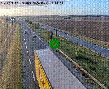 Webcam à hauteur de Vert-en-Drouais sur la N12, en périphérie de Dreux. Vue orientée vers Alençon