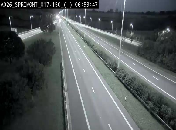 Webcam E25 (A26) à hauteur de Sprimont en direction de Liège et en provenance de Bastogne