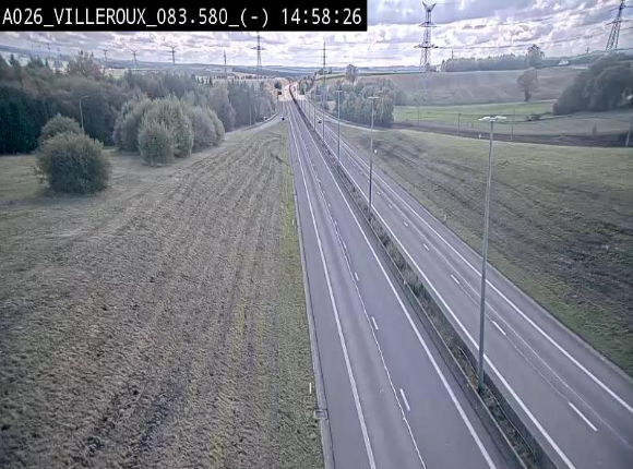 Webcam autoroute A26/E25 à hauteur de Vaux-sur-Sûre, à la jonction avec la N85 en direction de Liège - BK 83.6