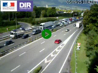 Caméra routière à hauteur de la sortie 15 Chambéry-centre au PK 4,103 en direction d'Albertville