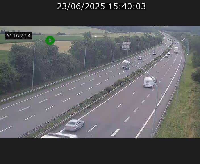 Traffic live webcam Luxembourg Flaxweiler - A1 direction Luxembourg - BK 22.4