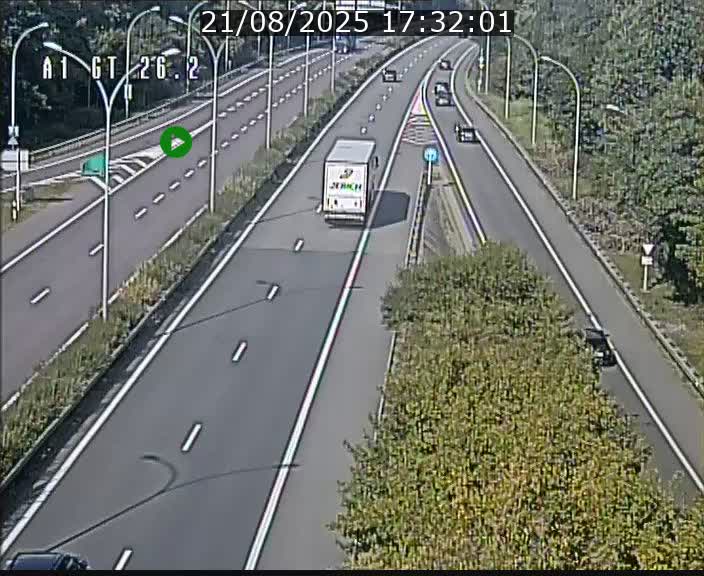 Traffic live webcam Luxembourg Grevenmacher - A1 direction Allemagne - BK 26.2