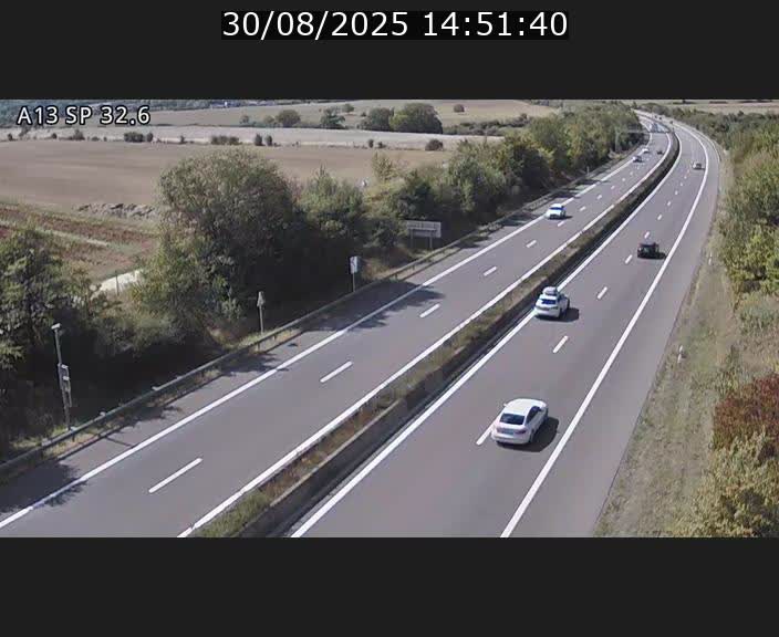 Webcam info trafic A13 à hauteur de Mondorf-les-bains. Vue orientée vers Altwies