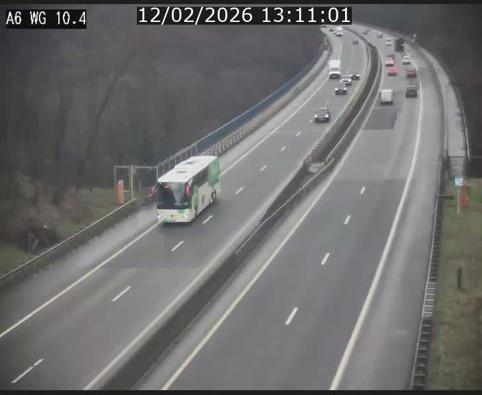 Traffic live webcam Luxembourg Mamer - A6 - BK 10.4 - direction Luxembourg/France/Allemagne