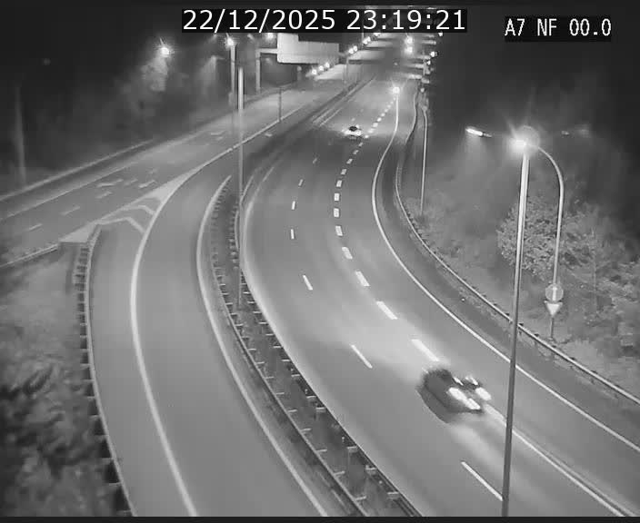 Caméra autoroute Luxembourg A7 - Echangeur A1/A7 Grünewald direction Tunnel Stafelter