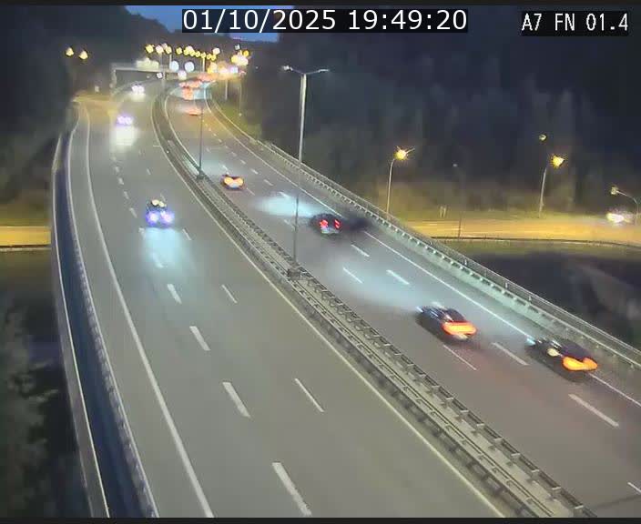 Caméra autoroute Luxembourg A7 - Tunnel Stafelter - direction Echangeur Grünewald