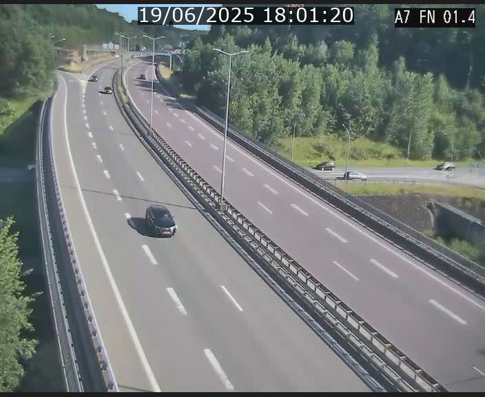 Caméra autoroute Luxembourg A7 - Tunnel Stafelter - direction Echangeur Grünewald