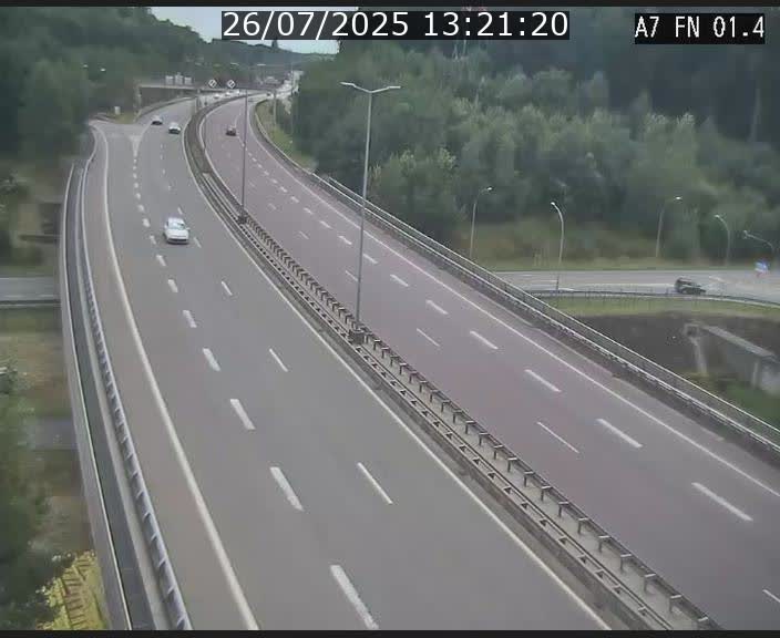 Caméra autoroute Luxembourg A7 - Tunnel Stafelter - direction Echangeur Grünewald