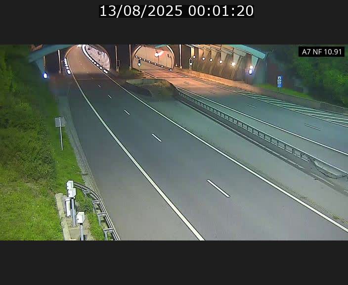 Caméra trafic Luxembourg - A7, Tunnel Gousselerbierg, entrée sud, direction Mersch