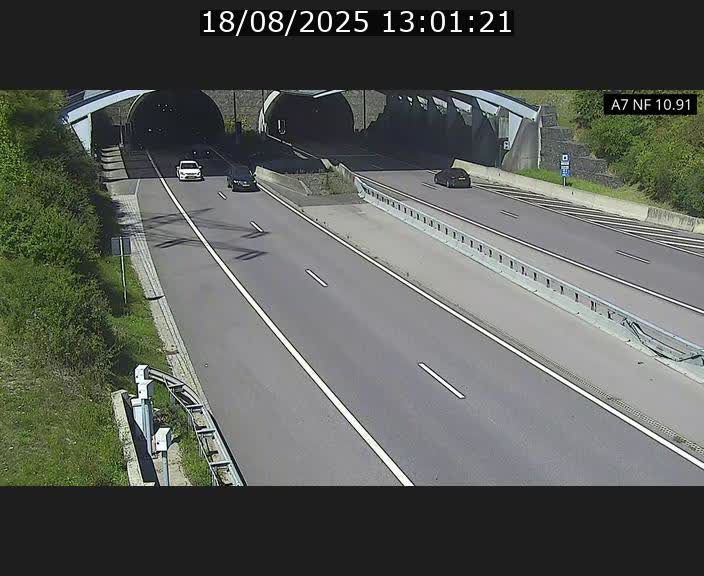 Caméra trafic Luxembourg - A7, Tunnel Gousselerbierg, entrée sud, direction Mersch