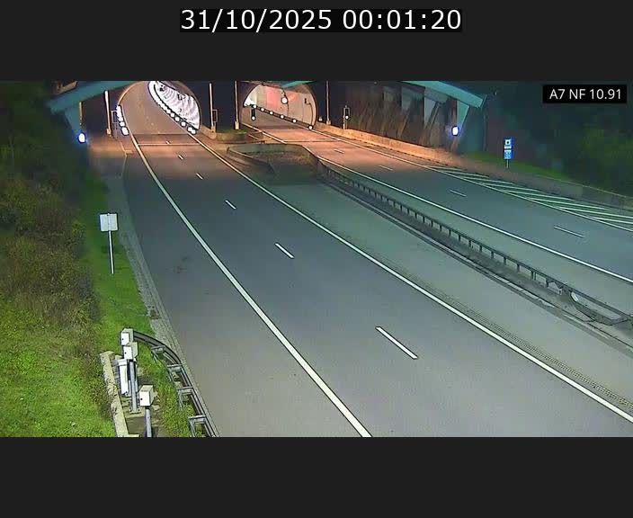 Caméra trafic Luxembourg - A7, Tunnel Gousselerbierg, entrée sud, direction Mersch