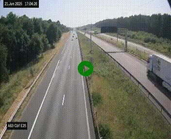 Webcam autoroute A63 en périphérie de Bordeaux au sud-est de la ville, en provenance du bassin d'Arcachon. Vue orientée vers Bordeaux