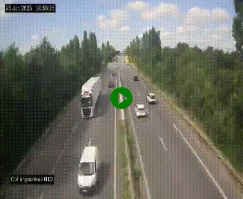 Webcam routière à la fin de la N10, en périphérique ouest d'Angouleme, proche de la jonction avec l'A10