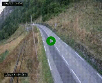Webcam dans les Pyrénées Atlantique au niveau du col d'Urdos et du fort du Pourtalet sur la N134, en direction du Col et du tunnel du Somport, à 765 mètres d'altitude