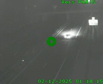 Caméra routière sur l'autoroute A20 au nord de Limoges, à la jonction avec la N520. Vue orientée vers Paris