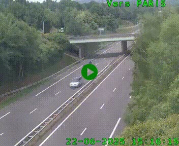 Caméra routière sur l'autoroute A20 au nord de Limoges, à la jonction avec la N520. Vue orientée vers Paris