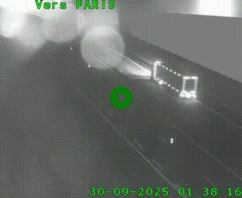Caméra routière sur l'autoroute A20 à Saint-Pardoux-l'Ortigier, à la jonction avec l'A89. Vue orientée vers Paris