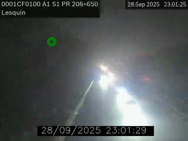 Webcam autoroute A1 à hauteur de Lesquin. Vue orientée vers Lille