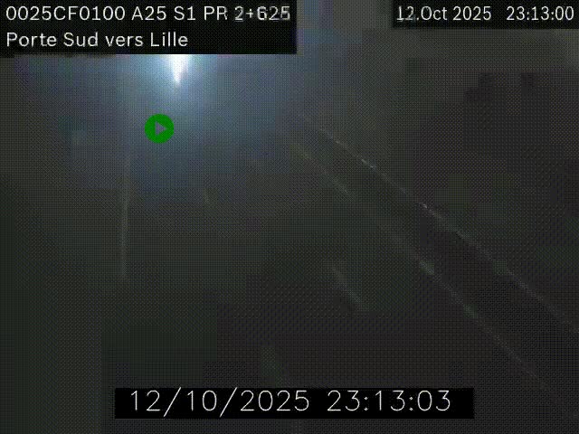 Webcam autoroute A25 sur le périphérique de Lille à hauteur de Lille-Sud et la sortie 3 Faches-Thumesnil. Vue orientée vers Lille-Centre.