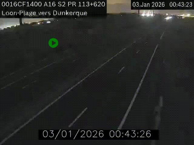 Webcam autoroute A16 à hauteur de Loon-Plage. Vue orientée vers Dunkerque et la Belgique.