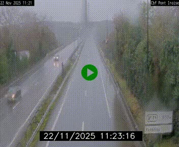 Webcam sur la N165 après le Pont de l'Iroise, à l'entrée de Brest
