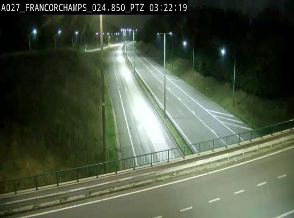 Webcam E42 (A27) dans les Ardennes à Francorchamps, à proximité du circuit de Spa. Vue orientée vers Liège
