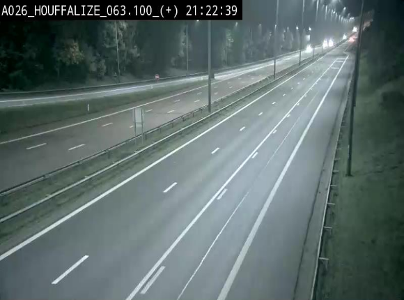 Webcam autoroute des Ardennes (E25/A26) à hauteur d'Houffalize. Vue orientée vers Baraque de Fraiture