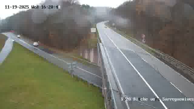 Webcam sur la D620, sur le contournement de Bitche. Vue orientée vers Sarreguemines