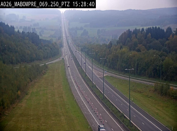 Webcam E25 (A26) à Mabompré. Vue orientée vers Liège